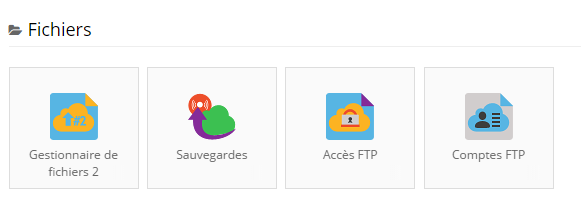 Rubrique Fichiers de Hostinger